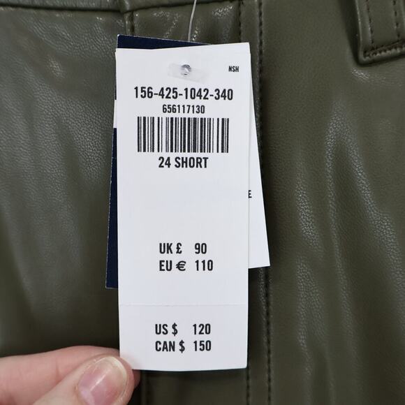 Abercrombie Vegan Leather Curve Love High Rise 90s Relaxed Cargo Pant 24S NWT - Picture 4 of 6